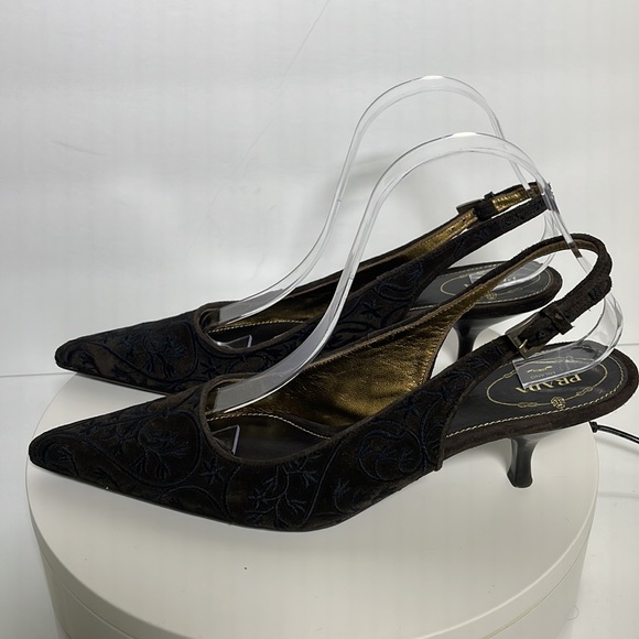 Prada heels slingback shoes size EU size 39.5 according to size tables US 9 - Picture 1 of 9